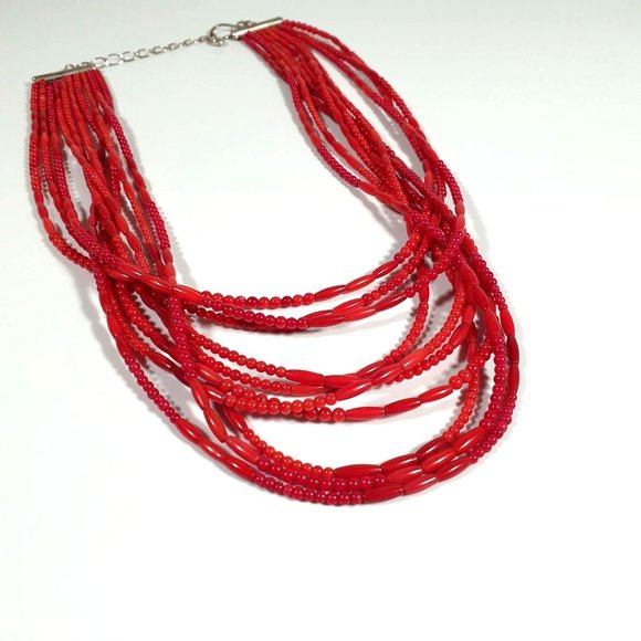 Jay King Desert Rose Trading Necklace 925 Sterling Womens Jewelry 17" Red Coral - Picture 2 of 7